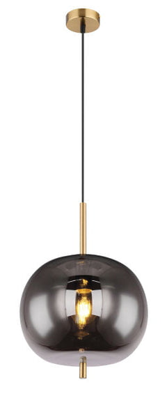 Smoky Gold Small Pendant Light with Smoked Glass Shade