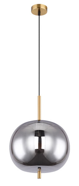 Smoky Gold Small Pendant Light with Smoked Glass Shade