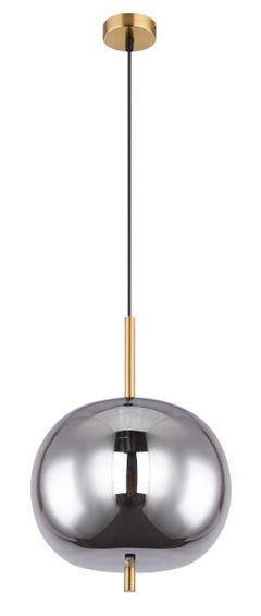 Smoky Gold Small Pendant Light with Smoked Glass Shade