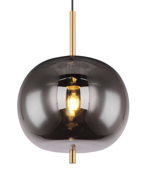 Smoky Gold Small Pendant Light with Smoked Glass Shade