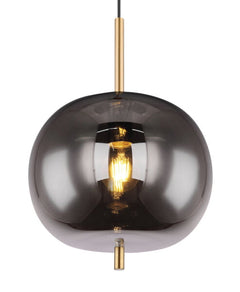 Smoky Gold Small Pendant Light with Smoked Glass Shade