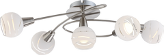 ELLIOTT Brushed Nickel Ceiling Light with White Glass Shades