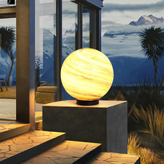 Round Glass Planets Design Waterproof Modern Outdoor Fence Post Lights Column Lighting