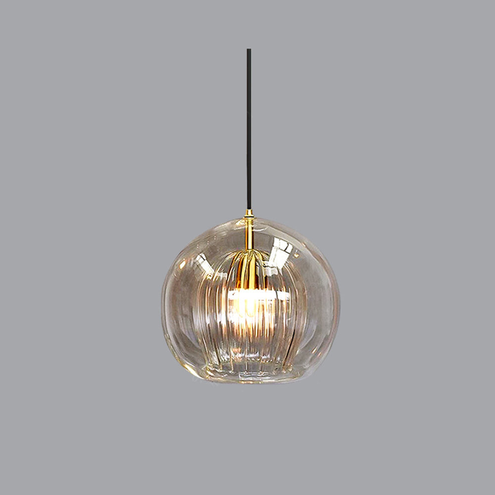 June Glass Globe Pendant Light Clear &Amber - Neutralighting