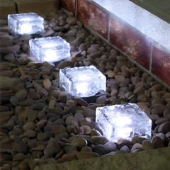 Square Creative Ice Brick LED Waterproof Smart Solar Outdoor Lawn Lights
