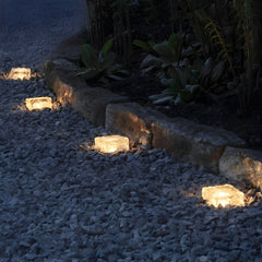 Square Creative Ice Brick LED Waterproof Smart Solar Outdoor Lawn Lights