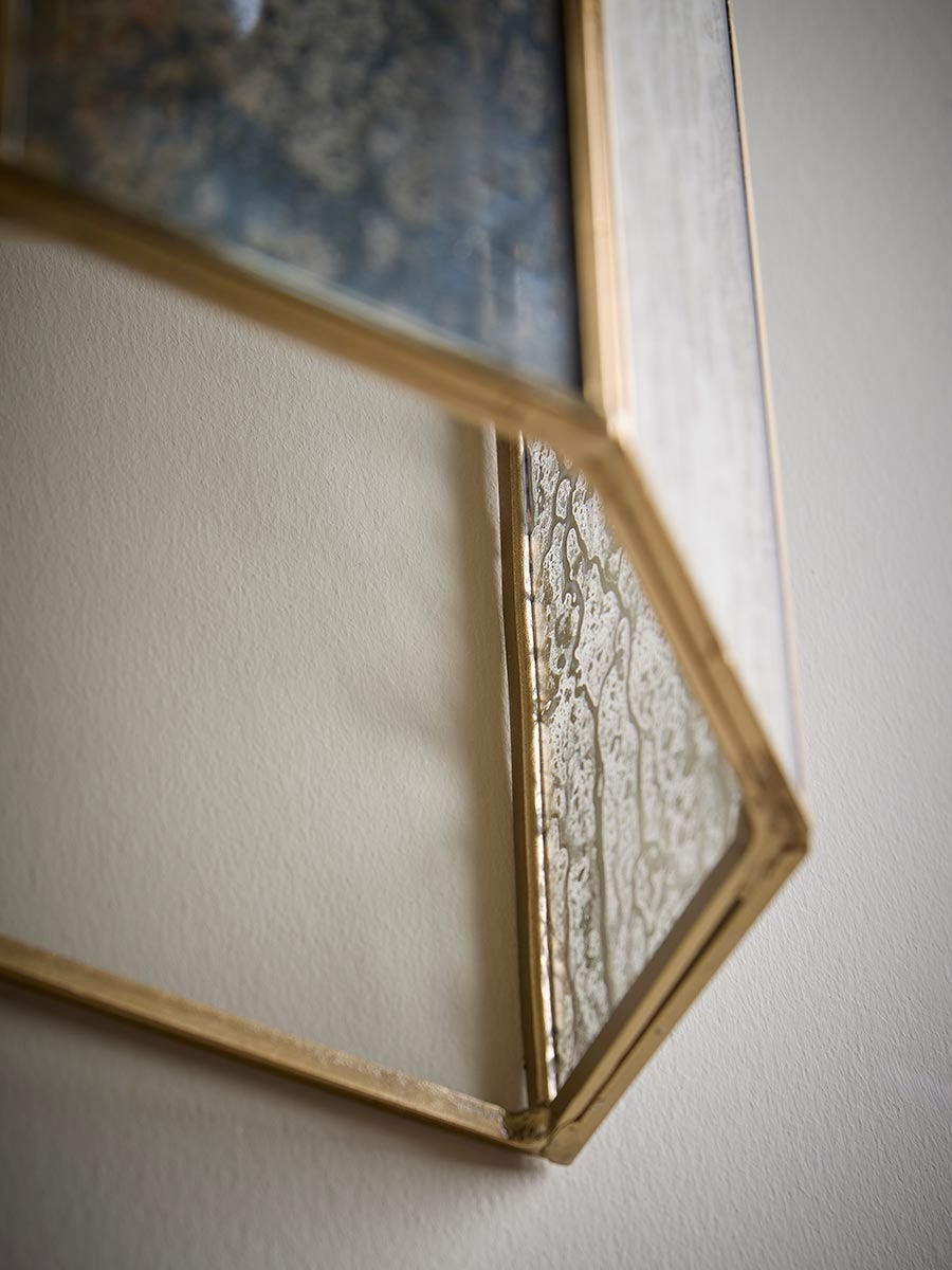 Faceted Mercury Glass Wall Light