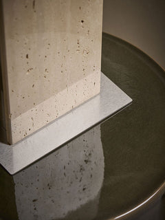 Travertine & Brushed Chrome Table Lamp