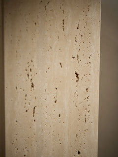 Travertine & Brushed Chrome Table Lamp