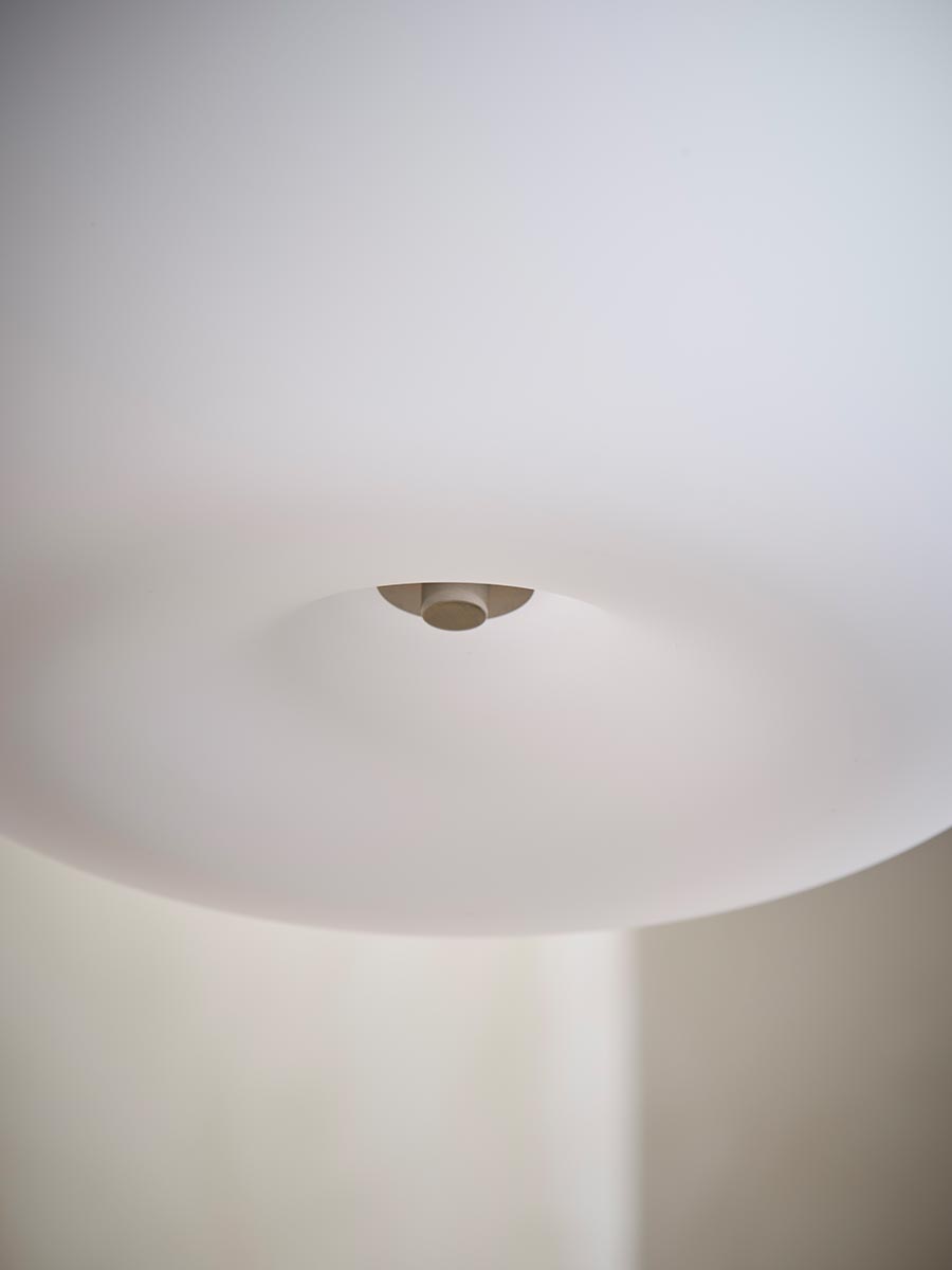 Opal Glass & Nickel Pendant Light