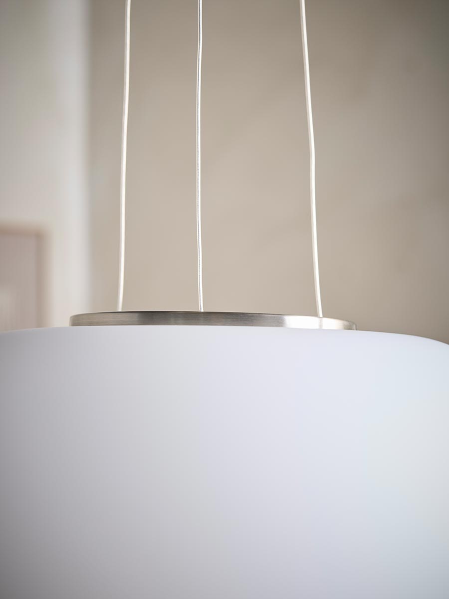 Opal Glass & Nickel Pendant Light