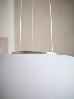 Opal Glass & Nickel Pendant Light
