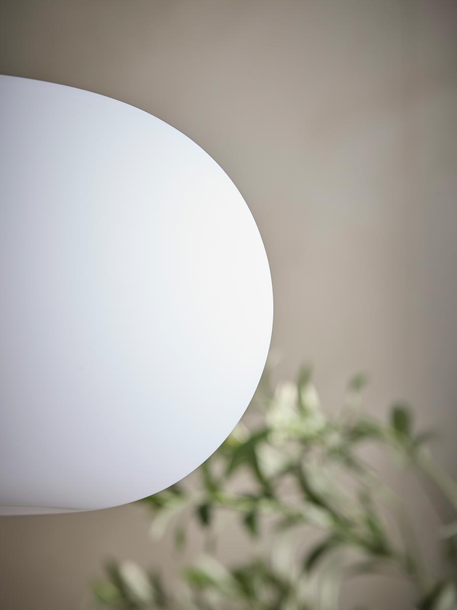Opal Glass & Nickel Pendant Light