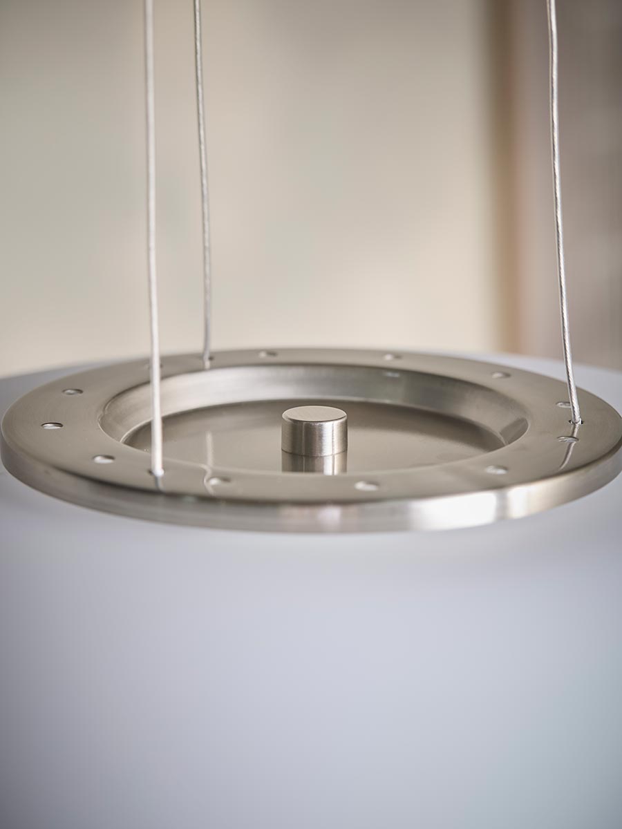 Opal Glass & Nickel Pendant Light