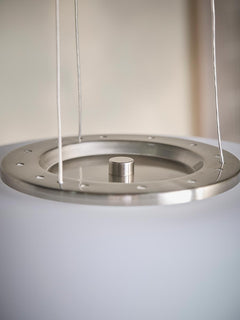 Opal Glass & Nickel Pendant Light