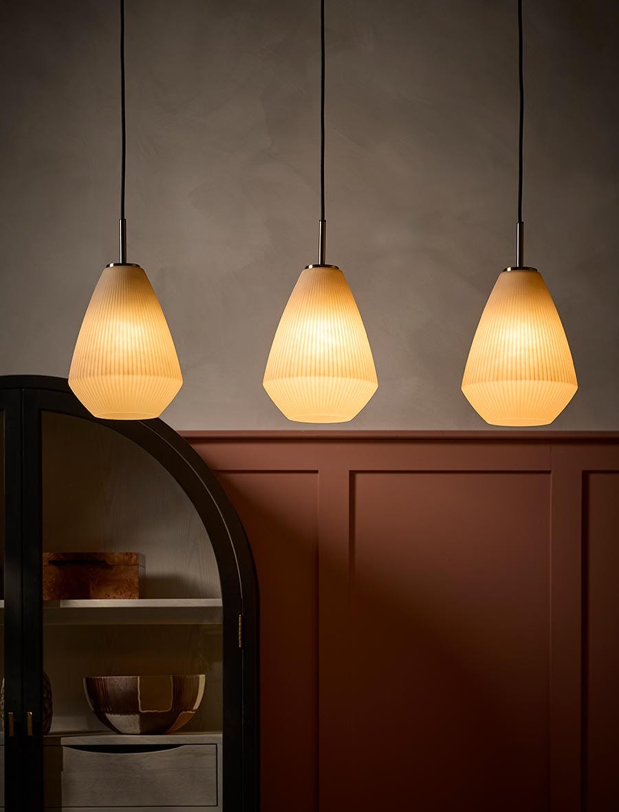 Ribbed Tapered Trio Pendant