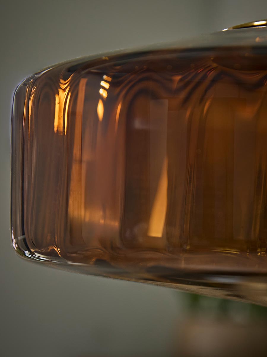 Elliptical Amber Glass Pendant