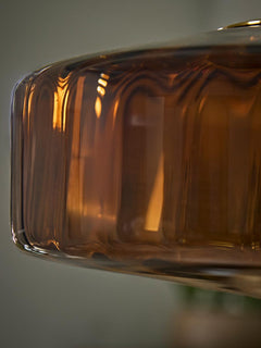 Elliptical Amber Glass Pendant