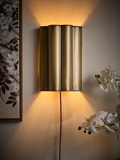 Scalloped Brass Wall Light