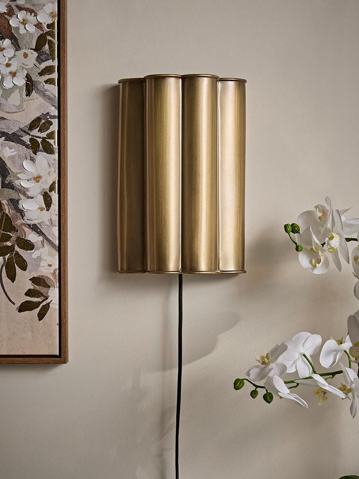 Scalloped Brass Wall Light