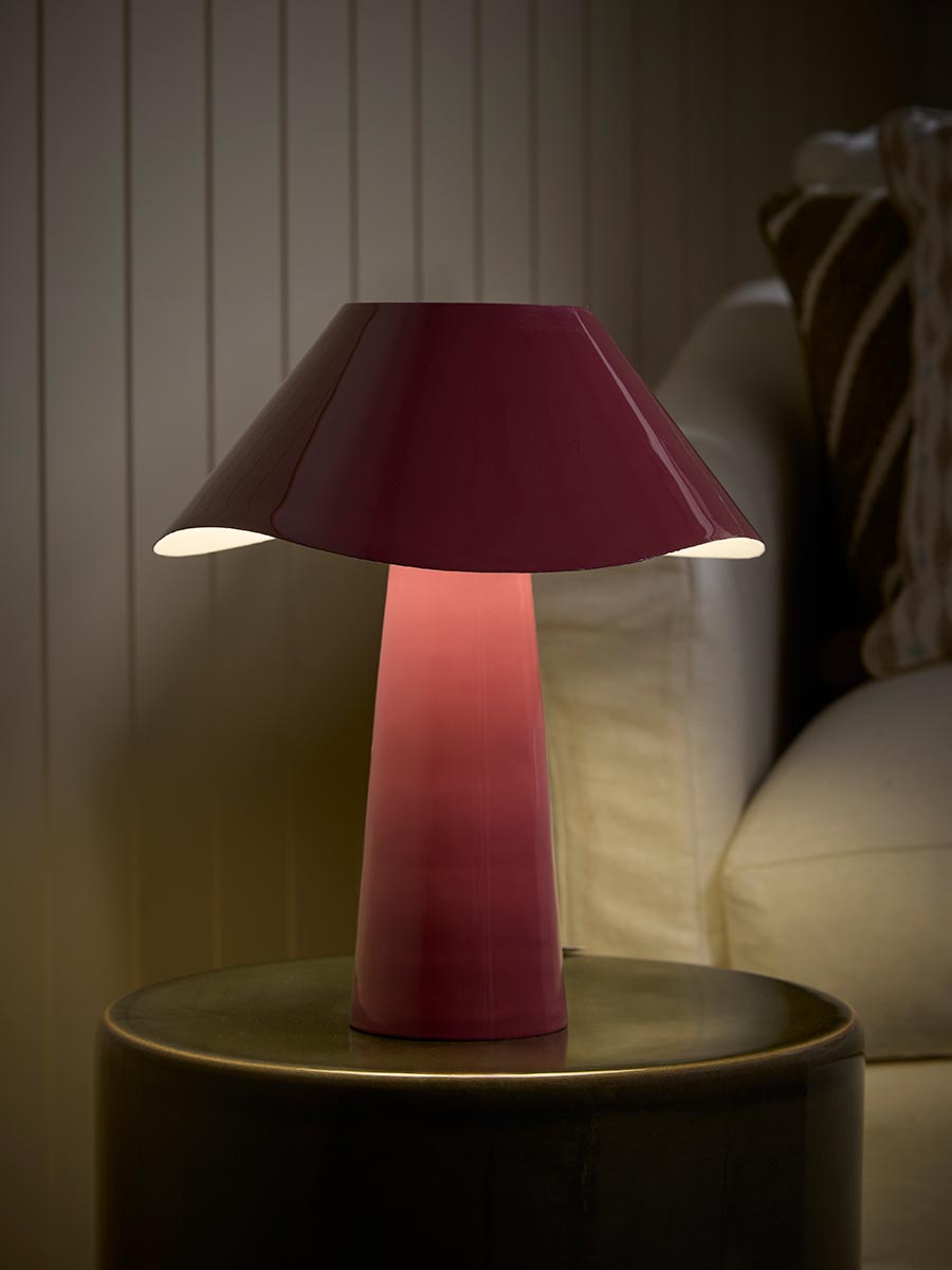 Burgundy Wave Table Lamp