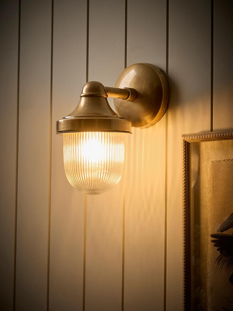 Jameson Indoor/Outdoor Brass Wall Light