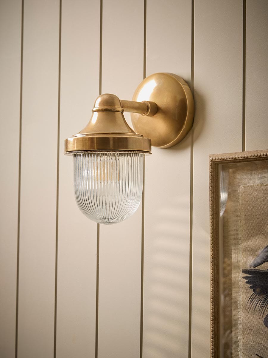 Jameson Indoor/Outdoor Brass Wall Light