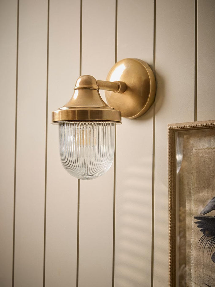 Jameson Indoor/Outdoor Brass Wall Light