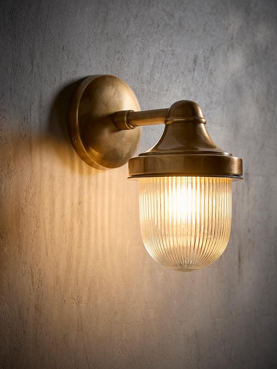 Jameson Indoor/Outdoor Brass Wall Light