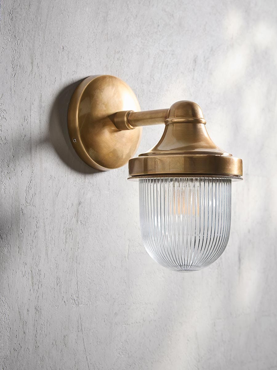 Jameson Indoor/Outdoor Brass Wall Light