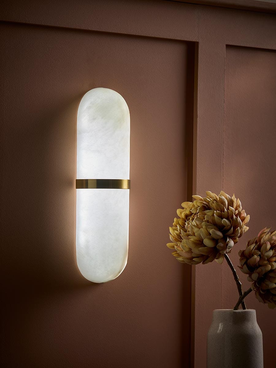 Alabaster Capsule Wall Light
