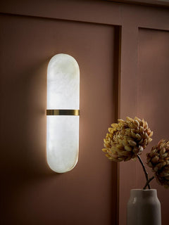 Alabaster Capsule Wall Light