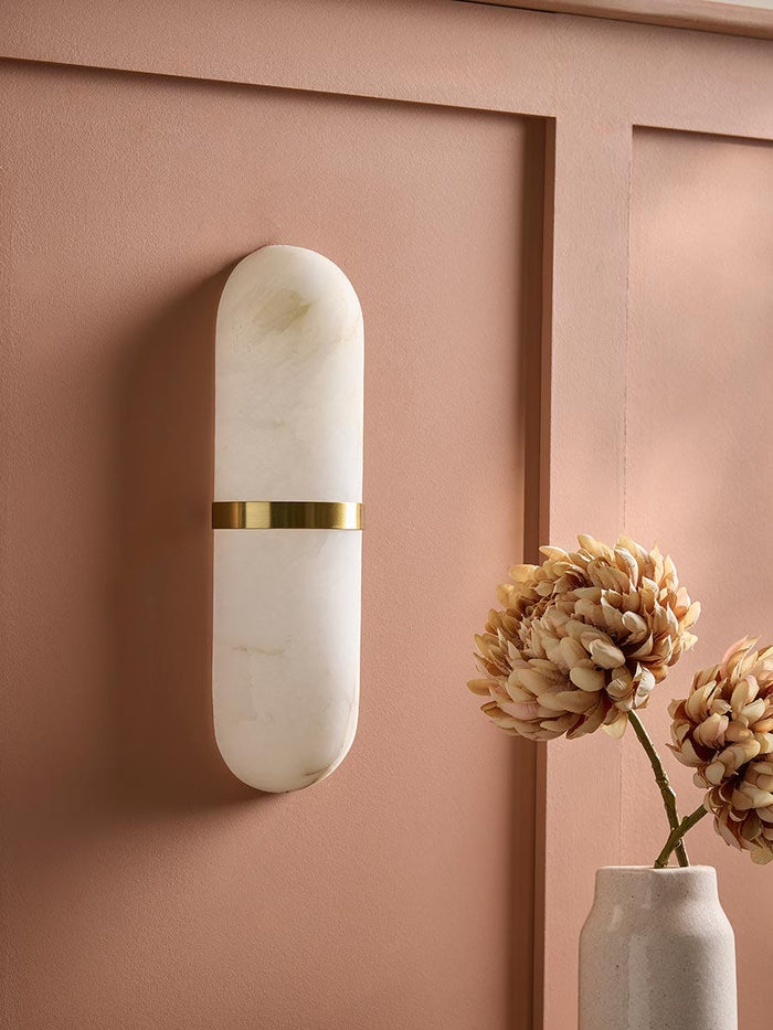 Alabaster Capsule Wall Light