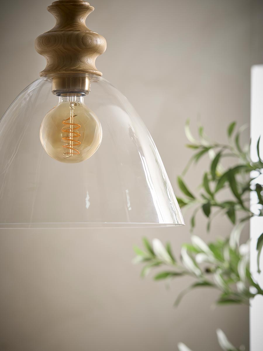 Natural Ash & Glass Pendant