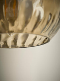 Dimpled Glass Five Arm Chandelier
