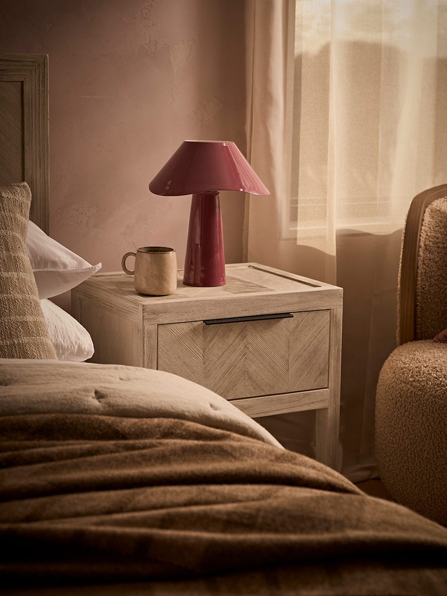 Burgundy Wave Table Lamp