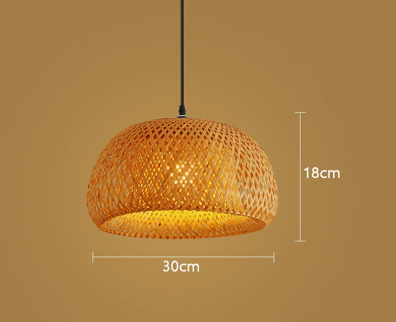 Hand-Woven Natural Rattan Pendant Light – Japandi & Bohemian Style