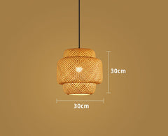 Hand-Woven Natural Rattan Pendant Light – Japandi & Bohemian Style