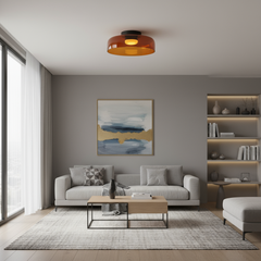 Scandinavian Glass Ceiling Light – Modern Design with Three-Color LED for the Dining Room or Living Room