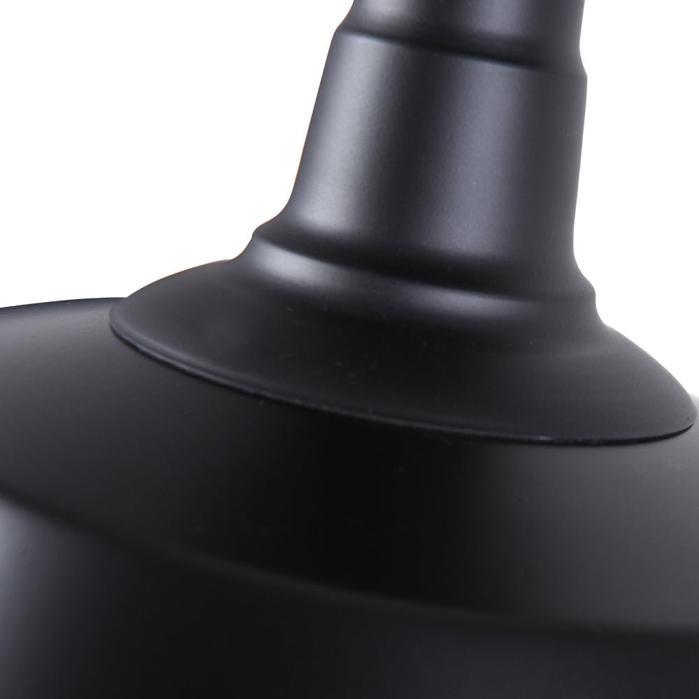 1-Light Black Pot Lid Semi Flush Mount 10.2"