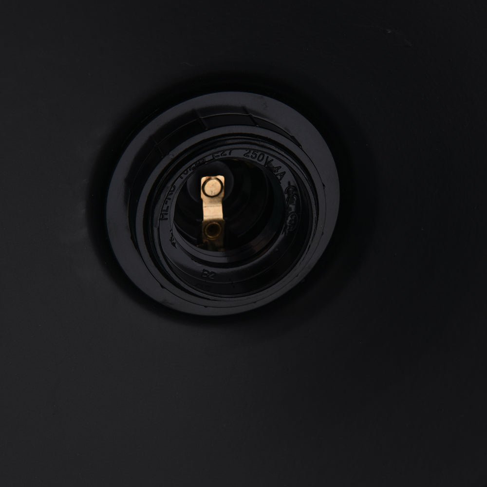 1-Light Black Pot Lid Semi Flush Mount 10.2"