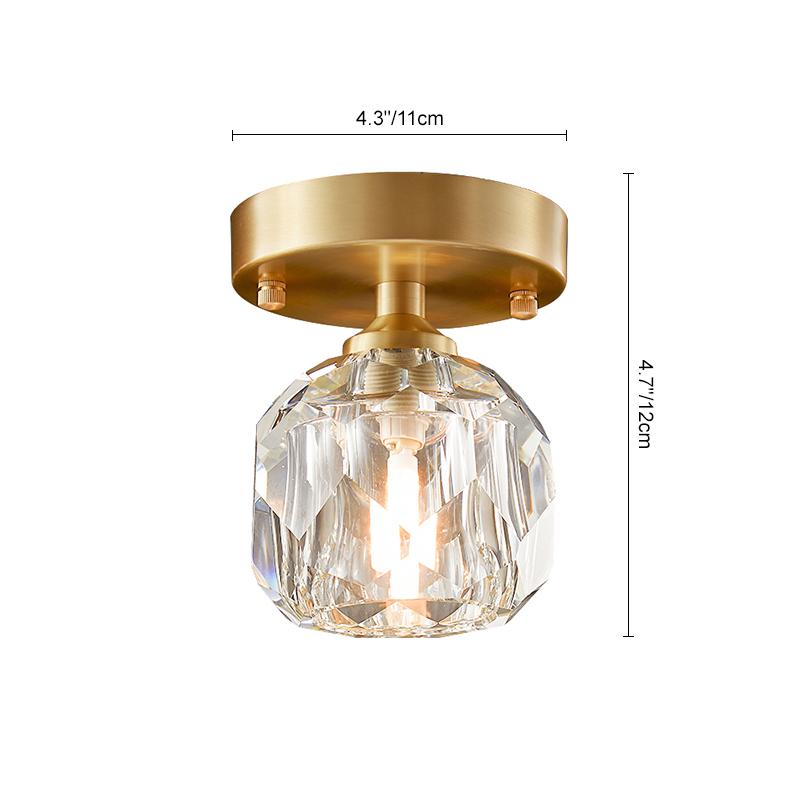 1-Light Crystal Flush Mount Ceiling Light