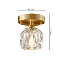 1-Light Crystal Flush Mount Ceiling Light