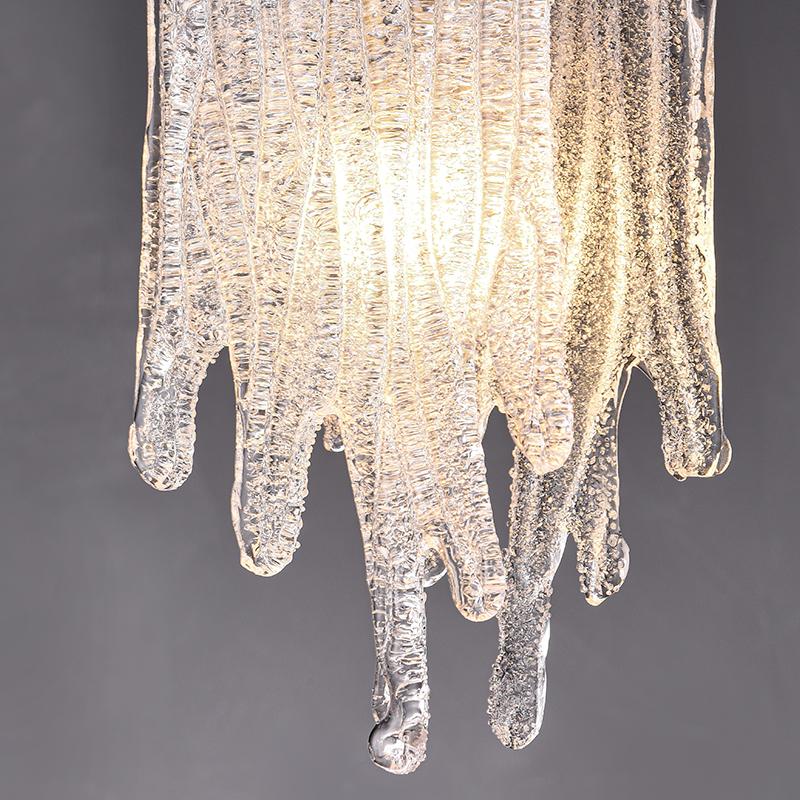 1-Light Glass Gold Waterfall Pendant Lighting