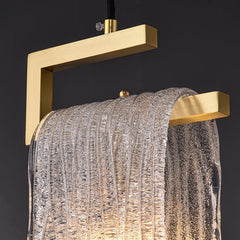 1-Light Glass Gold Waterfall Pendant Lighting