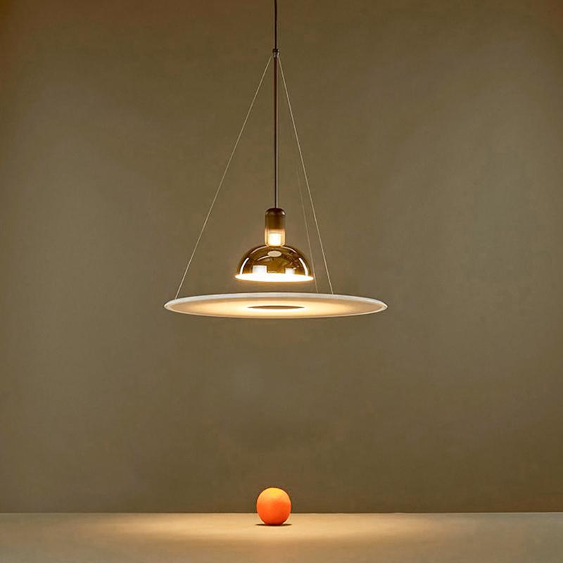 1-Light Pendant Light in Plate Shape