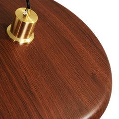 1-Light Walnut Wood Dome Pendant Lighting