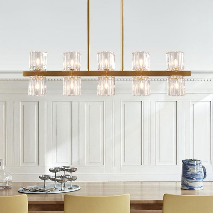10-Light Cylinder Shades Pendant Light