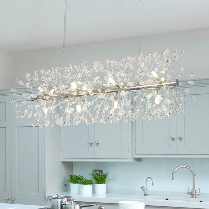 12-Light Crystal Dandelion Linear Chandelier