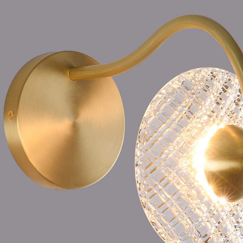 1/2 Light Curving Brass Wall Sconce
